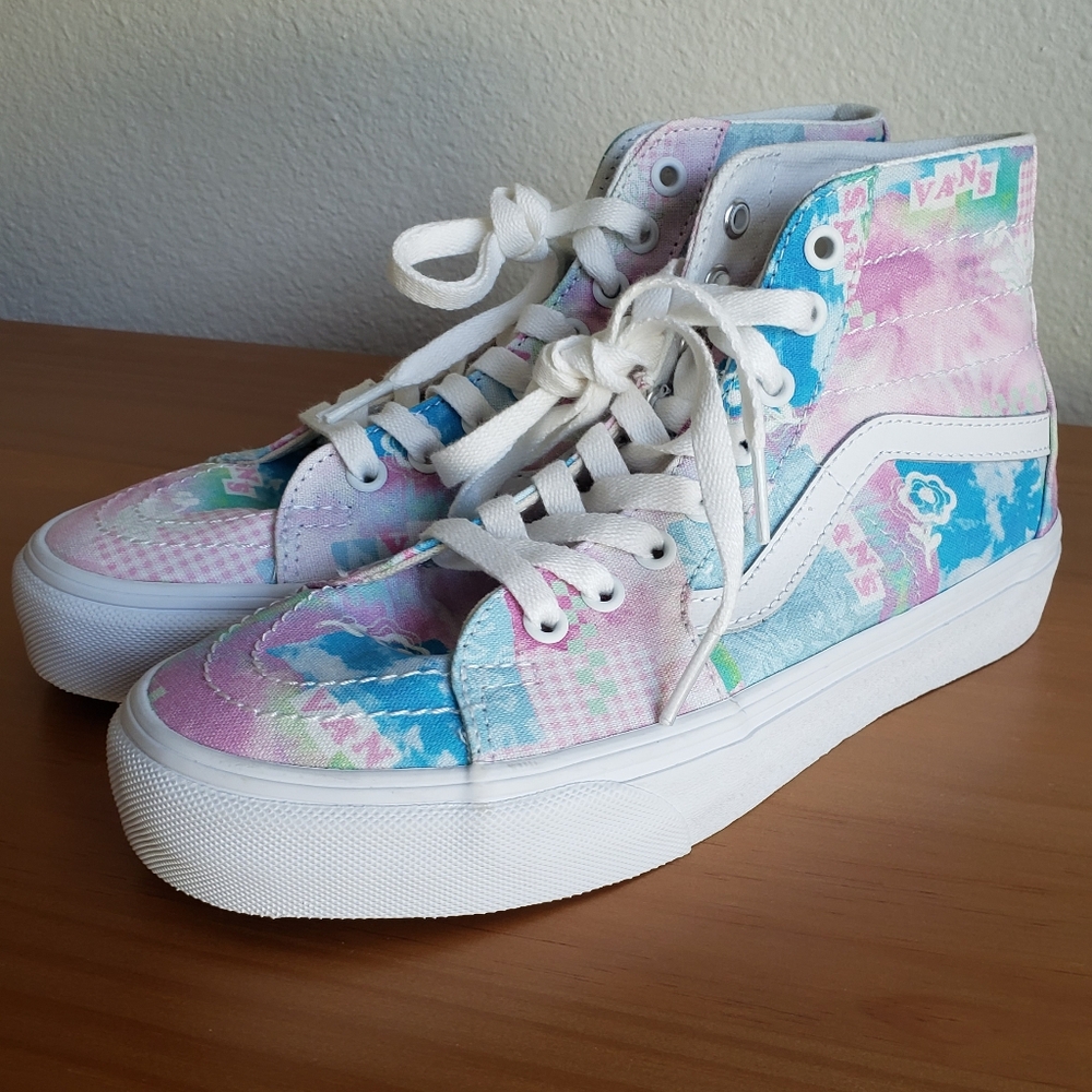 NEW Vans Sk8-HI Tapperd VR3 Sneakers "Sunny Day" Pastel Patchwork Womens 7.5